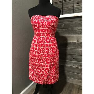 J Crew red strapless lined dress women's size 0